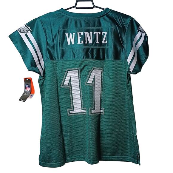 Majestic Womens NFL Philadelphia Eagles 11 Carson Wentz Mesh Jersey Plus Size 1X - Picture 9 of 9